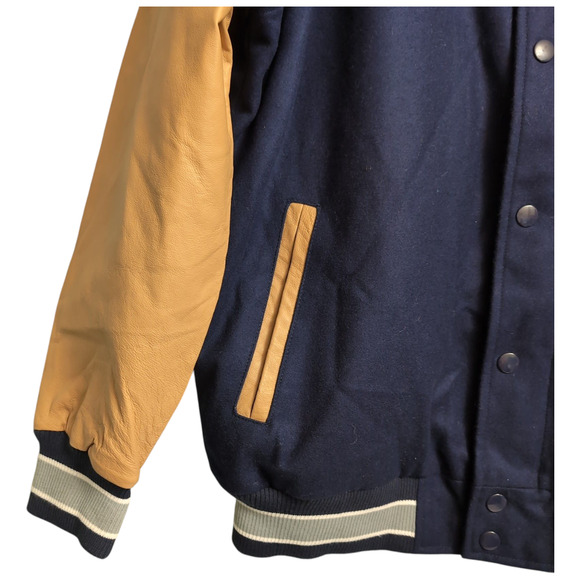 Starter Penn State Nittany Lions Letterman Varsity Wool Leather Snap Jacket XXL - Picture 6 of 15